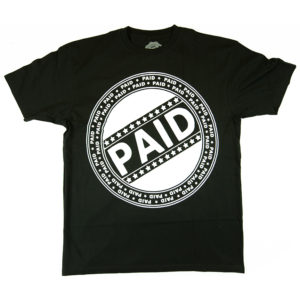paid stamp black tee front