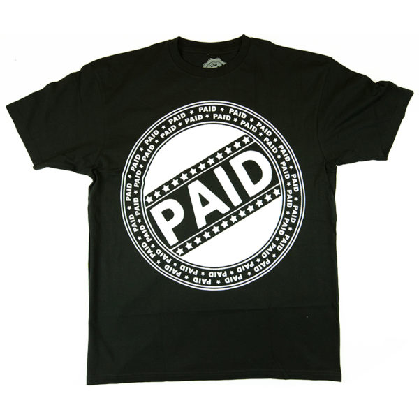 paid stamp black tee front